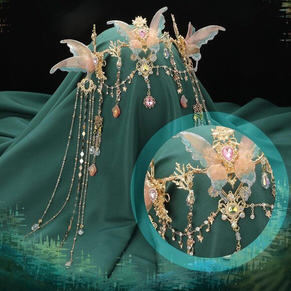 Fairy Elf Accessories Set Costume Wings Crown Ears Halloween Cosplay - Picture 4 of 7